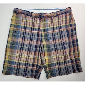 Polo Ralph Lauren "Cinch" Shorts Mens 38 Metal Buckle on Back‎ Plaid Chino